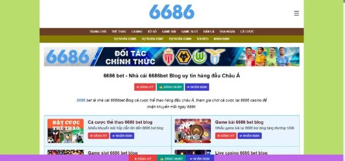 Khuyến mãi 6686 - Thưởng 200k tham gia nhà cái, tặng 30% nạp đầu hấp dẫn