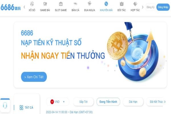 Khuyến mãi 6686 - Thưởng 200k tham gia nhà cái, tặng 30% nạp đầu hấp dẫn