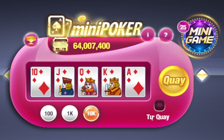 Nổ hũ mini poker - Kết hợp poker và tính năng đầy bất ngờ